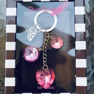 Key Chain PinkPurple XL Crystals Purse Candy Charm